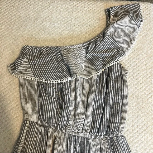 American Eagle Outfitters Womens Striped One Shoulder Mini Dress Medium - Picture 3 of 8